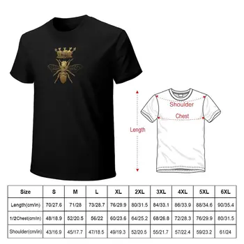 Пчелиная матка | Винтажные медоносные пчелы | Золото и черное | Футболка, черные футболки, футболки с коротким рукавом для мужчин Изображение 2